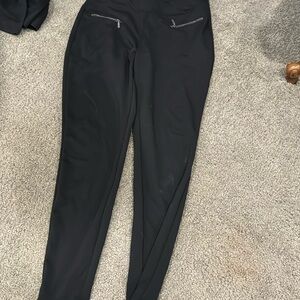 Size L never worn high rise leggings with zippers